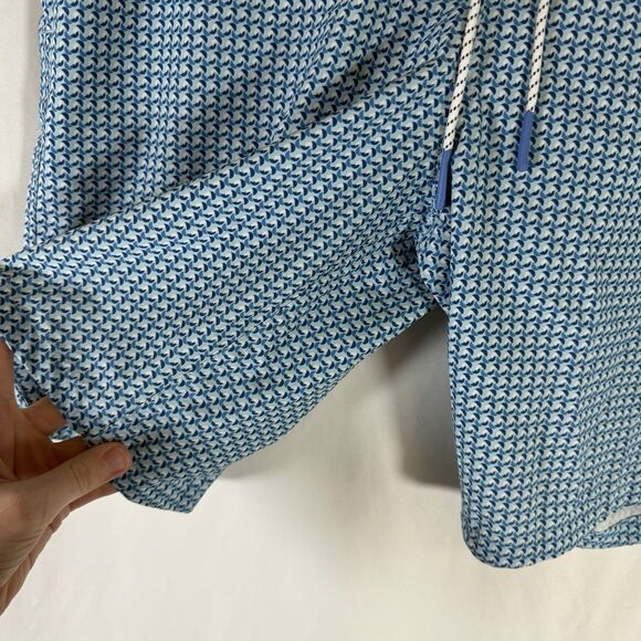 Bonobos Swim Trunks Men's Medium Blue Print Drawstring Pockets Lined Ocean - Picture 4 of 8